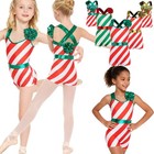 Girls Christmas Dance Costume Party Performance Sleeveless Ballet Dance Leotard 
