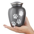 Pet Urn For Dog   Cat Ashes - Brass Cremation Memorial Medium Gray Urn To 70 Lbs