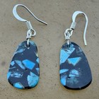 Santo Domingo Pueblo Turquoise Slab Dangle Earrings Native American Jewelry