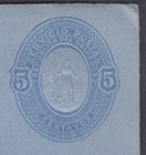 1890 El Salvador Servicio Postal 5c Blue Stationery Envelope  Unused