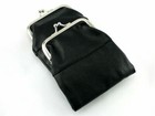 Black Leather Purse Cigarette Pack Holder Pouch Case With Coin Purse