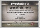 2017 Topps The Walking Dead Season 6 Relics Walker  wa 9aj