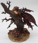 Amy Brown 2001 Figurine Fairy Red Sitting On Tree Autumn Woodland Mushrooms 7 