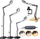 5x Magnifying Glass Floor Lamp Adjustable With Dimmable  Led Light And Stand 