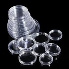 40mm 20pcs Clear Coin Holder Capsules Transparent Round Collection Cases Box
