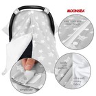 Baby Car Seat Canopy Nursing Cover For Breastfeeding Blanket Minky Fabric Back