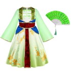Mulan Costume Dress For Girl kid Halloween Princess Dress girl Movie 110 Green