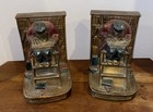 Antique Scholar Reader Bookends 1920s Cast Metal Library Ladder Pair Vintage