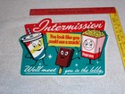 Vintage Intermission At Movies Tv Soda Popcorn Ice Cream 12  Metal Gas Oil Sign 