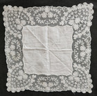 Vintage White Handkerchief-lace Inserts  Wedding 11 X 11