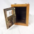 Vintage Safety Deposit Box Door 4 5 X 5 X 6in Wooden Bank  16 W o Key