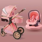 Newborn Luxury 3 In 1 Baby Stroller Travel System Pink