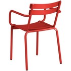 Lancaster Table   Seating Matte Red Powder Coated Outdoor Arm Chair -3ct
