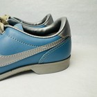 Vintage Nike Baby Blue Silver Leather Bowling Shoes 80 s Retro Women s Size 5