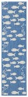 Courtyard Collection Runner Rug - 2 3  X 12   Blue   Beige  Non-shedding   Ea   