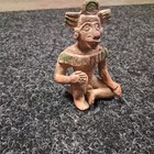 Pre Columbian Style Mayan Inca Aztec Pottery Figure Seated 