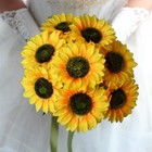 Artificial Sunflowers Flowers 8pcs Single Long Stem Large Faux Silk Sunflowers B
