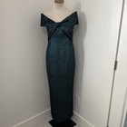 Teri Jon Rickie Freeman Women   s 10 Off The Shoulder Metallic Jacquard Gown Dress