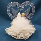 Vtg Precious Moments Wedding Cake Topper Porcelain Bride   Groom Euc 