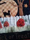 Handmade Quilted Wall Hanging Halloween Pumpkins 16x18