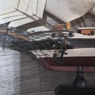 Wooden Sail Ship Model With American Flag  Decorative Collectible