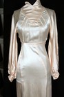 Exceptional Rare Vintage 1930 s Long Peach Silk Satin Wedding Gown Size 2