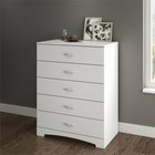 South Shore Maddox 5 Drawer Chest In Pure White Finish