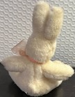 Pre-owned Russ White Bunny Rabbit Stuffed Animal With Coral Bow
