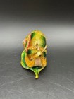 Vintage Crystal Enamel Hinged Trinket Pill Box With Snail   as Is 