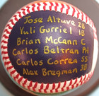 Hand Painted Baseball 2017 Houston Astros World Series Champions Correa Altuve  