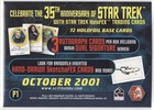Star Trek   The Original Series 35th Anniversary Promo Card P1