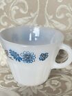Vintage Termocrisa Milk Glass Blue Floral Mug Cup Lot Set Of 4