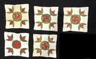 Antique 1850 Cactus Rose Quilt Blocks