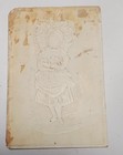 Antique Victorian Scrap Card Embossed Chromolithograph Girl Flower Basket Art