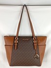 Nwt Michael Kors Charlotte Large Top Zip Tote Brown Msrp  398