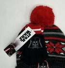 Boys  4-10  Star Wars Darth Vader Kids Hat   Gloves Set Black Red