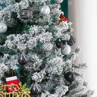100pcs Black Silver White Christmas Ball Ornaments Set Black   White   Silver
