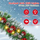 Christmas Garland With Lights - 9ft Pre-lit Flocked Garland With 30 Led Style A