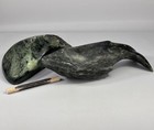 Vtg Signed Carved Inuit Soapstone Whale Alaskan Carver Bob Talmadge On Base