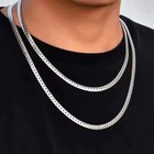 925 Sterling Silver 5mm Sideways Chain Necklace For Men Women Jewelry Gift