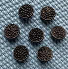 7 Matching Antique Victorian Black Glass Buttons - 5 8    - Old Lot