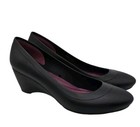Crocs Lina Wedge Heels Black Comfort Shoes Womens Size 8m Dual Comfort Slip   