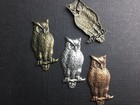 Victorian Owl Brass Jewelry Finding - Brass Ox  Silver Ox  Copper Ox 3595 