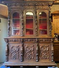 Arrives Mar 2026  Belgian Antique Baroque Renaissance Bookcase Cabinet Buffet