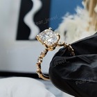 3 26 Ct Cushion Lab Grown Diamond Engagement Ring Igi Certified 14k Yellow Gold