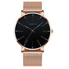 Men s Fashion Ultra Thin Watches Business Stainless Steel Mesh Quartz Watch
