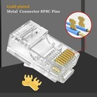 Rj45 Pass Through Modular 100x Plug Network Cable Connector End 8p8c Cat6 Cat5
