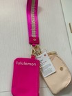 Nwt Lululemon Hot Pink And Baby Pink With Gold Detail On Strap Dual Wristlet
