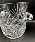 Large Hand Cut 24  Lead Crystal Ice Bucket Poland Heavy Barware W Handles 9 