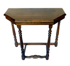 Antique Half Moon Console Entry Table Turned Spindle Legs Vintage - Nice  